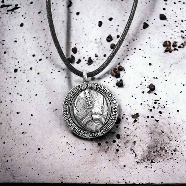 Football Necklace Antique Pewter
