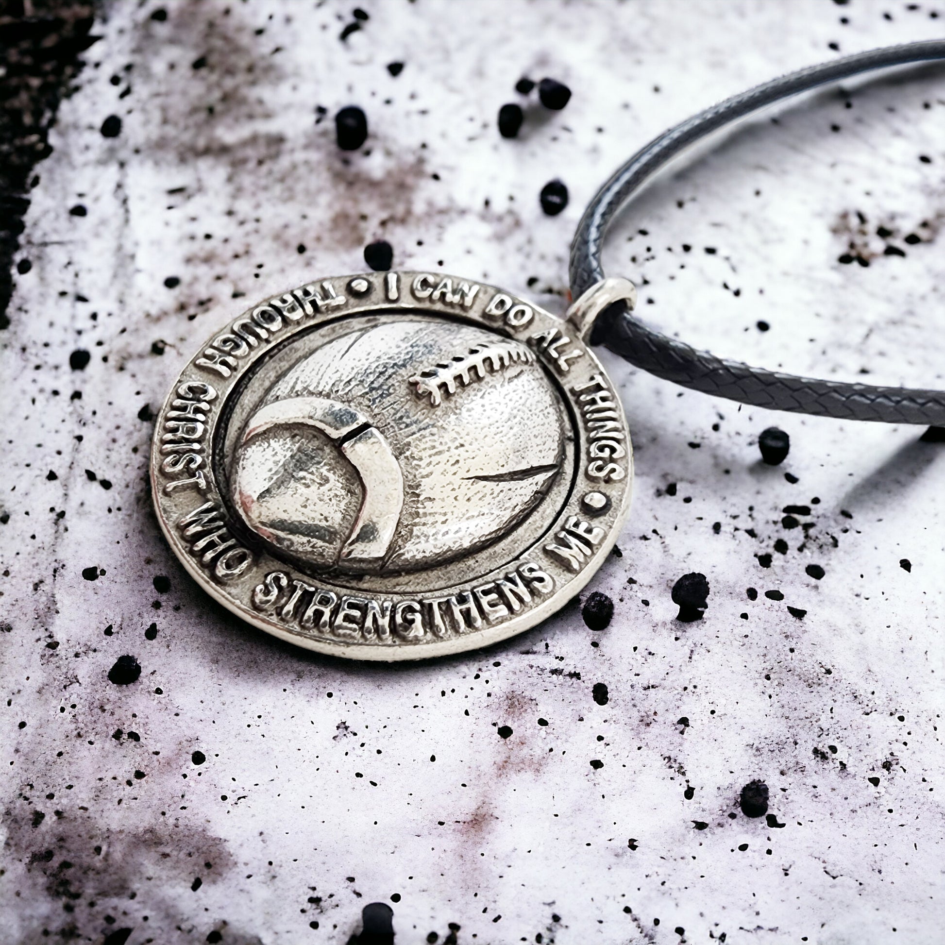 Football Necklace Antique Pewter