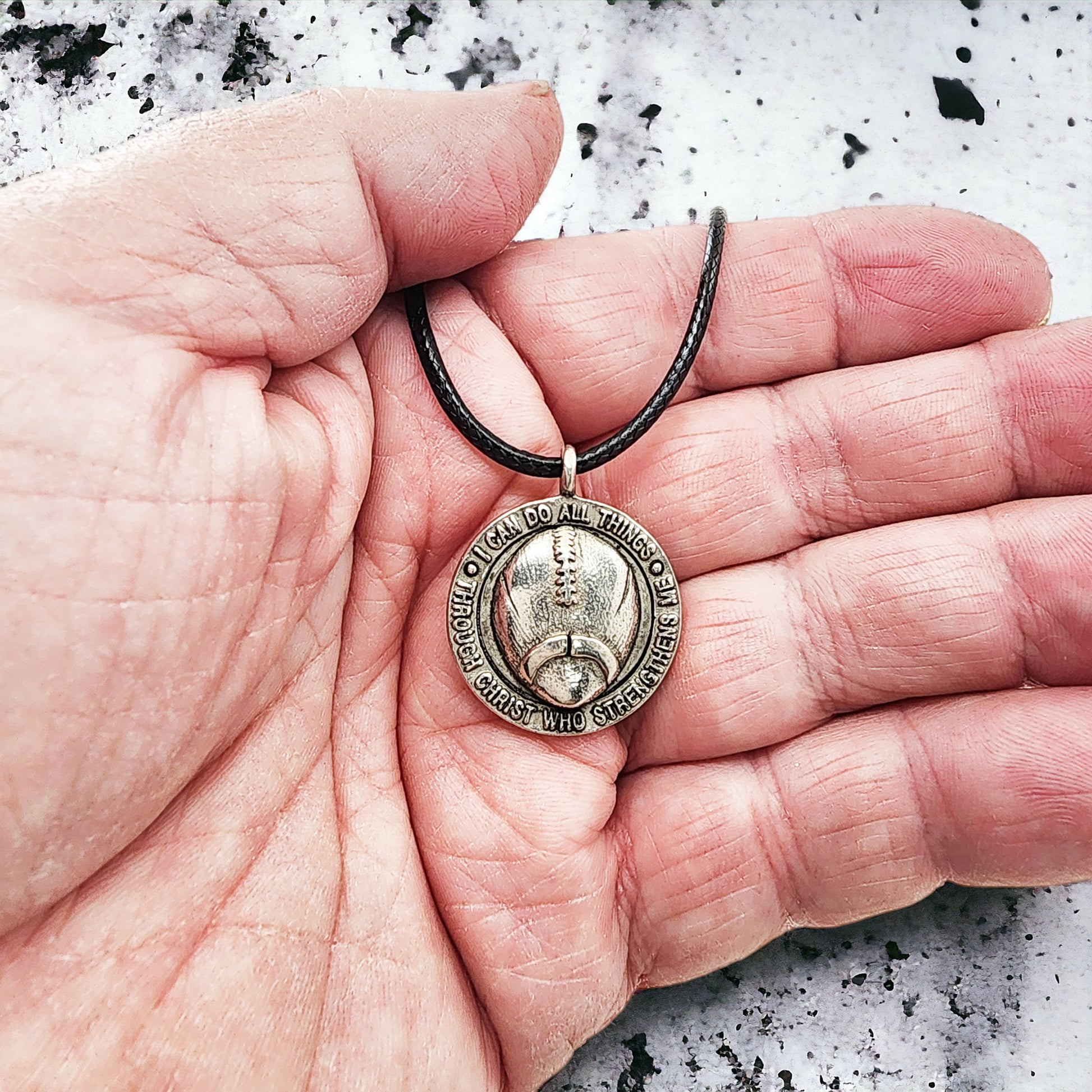 Football Necklace Antique Pewter
