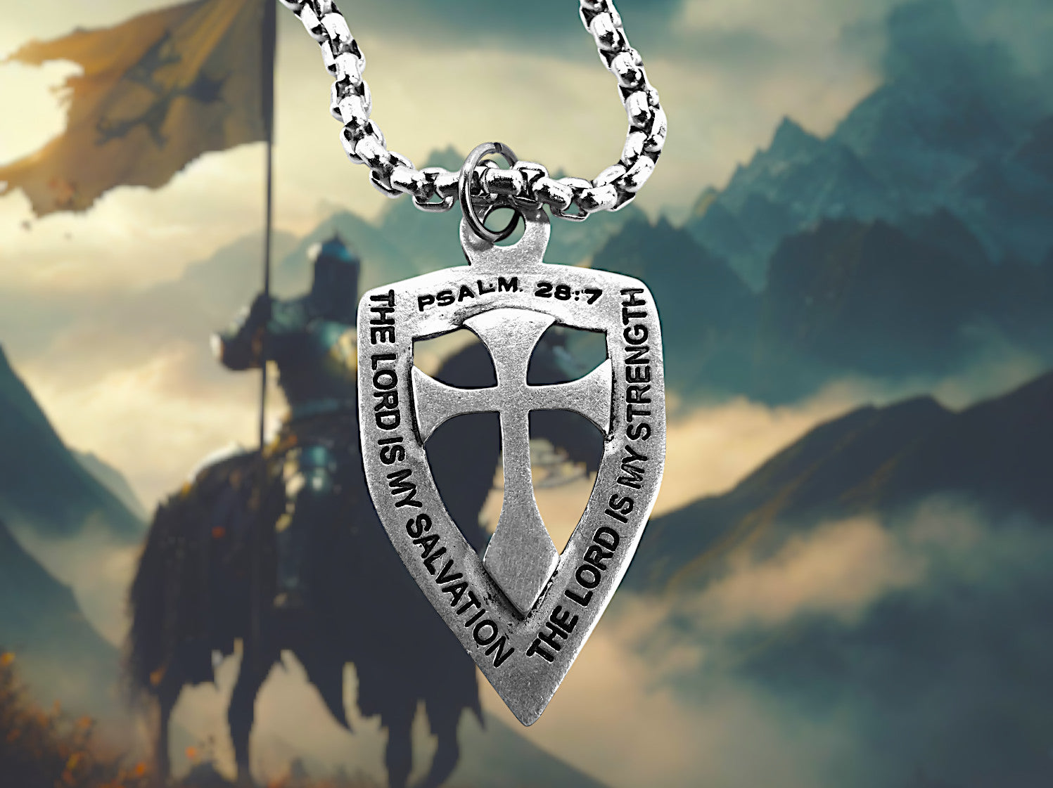 Shield Cross On Heavy Chain
