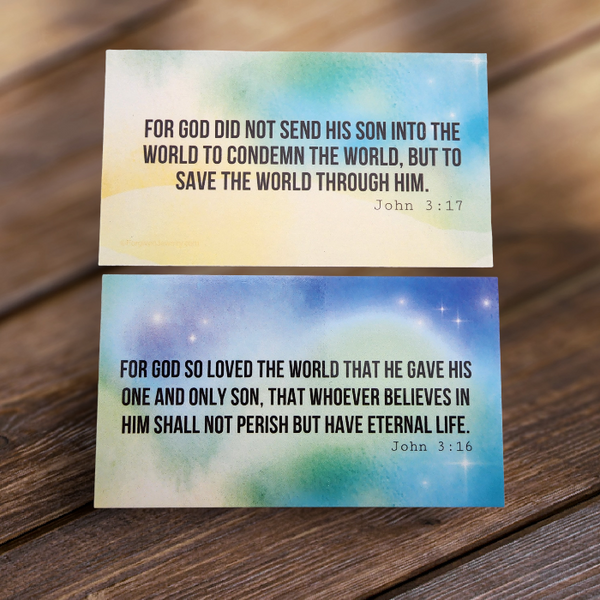 John 316-17 For God So Loved The World Inspirational Pocket Card
