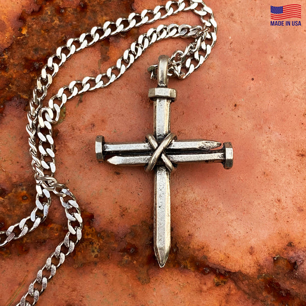 Nail Cross Necklace On Chain - Forgiven Jewelry