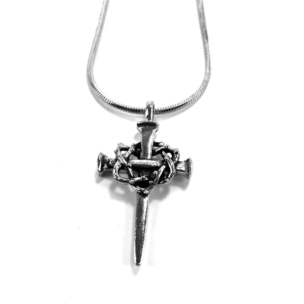 Nail Crown Cross On Snake Chain - Forgiven Jewelry