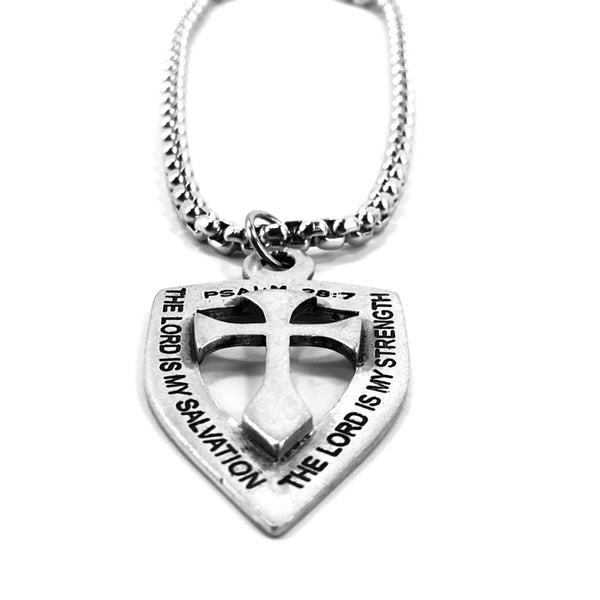 Shield Cross On Heavy Chain - Forgiven Jewelry