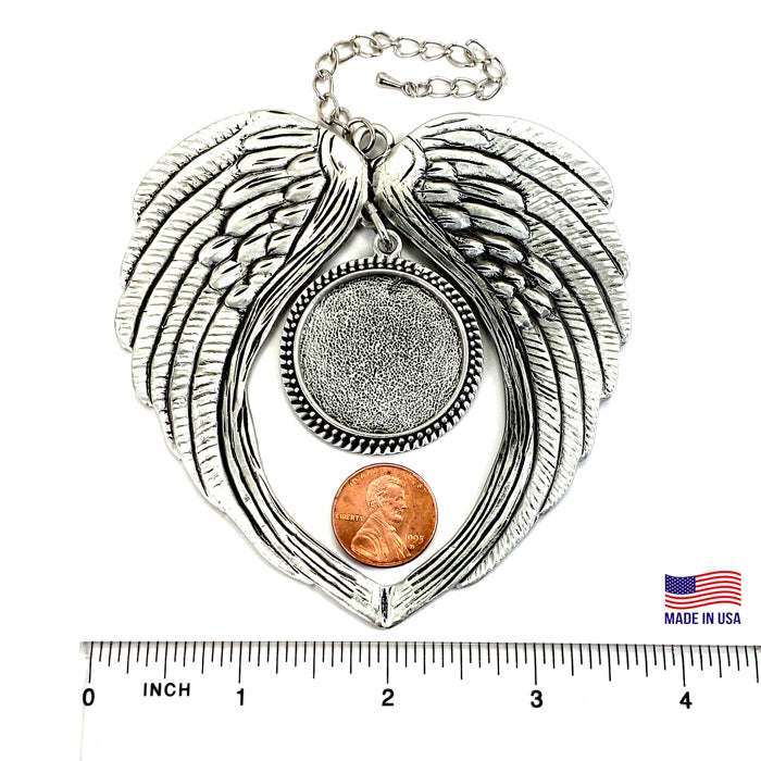 Angel Wings Round Photo Keepsake Ornament Gift - Forgiven Jewelry