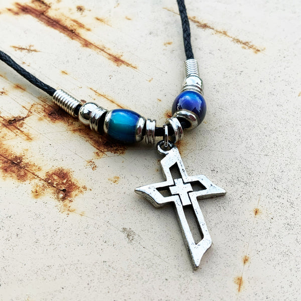 Cross Of Faith Mood Bead Necklace - Forgiven Jewelry