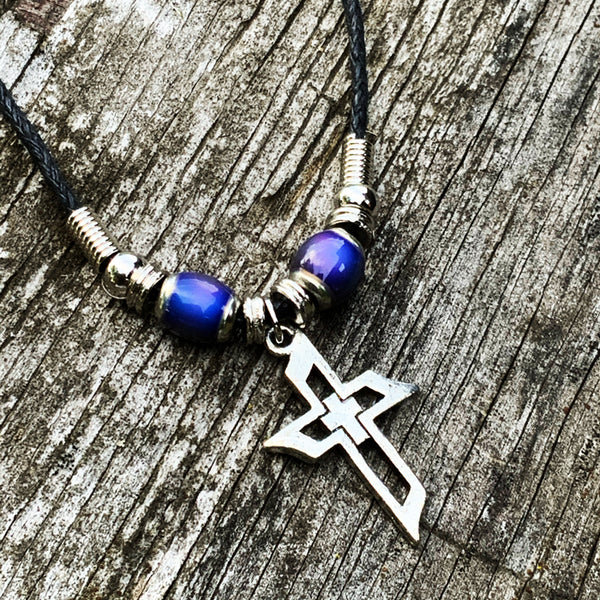 Cross Of Faith Mood Bead Necklace - Forgiven Jewelry