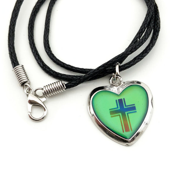 Mood Heart Cross Necklace - Forgiven Jewelry