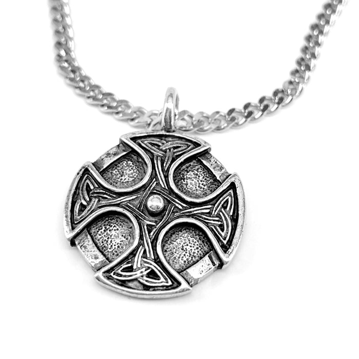Celtic Cross Trinity Shield Pendant Stainless Steel Chain Necklace - Forgiven Jewelry