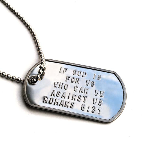 If God Is For Us Dog Tag Necklace - Forgiven Jewelry
