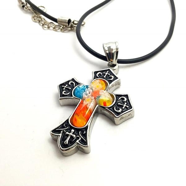 Millifiori Flair Cross Choker - Forgiven Jewelry