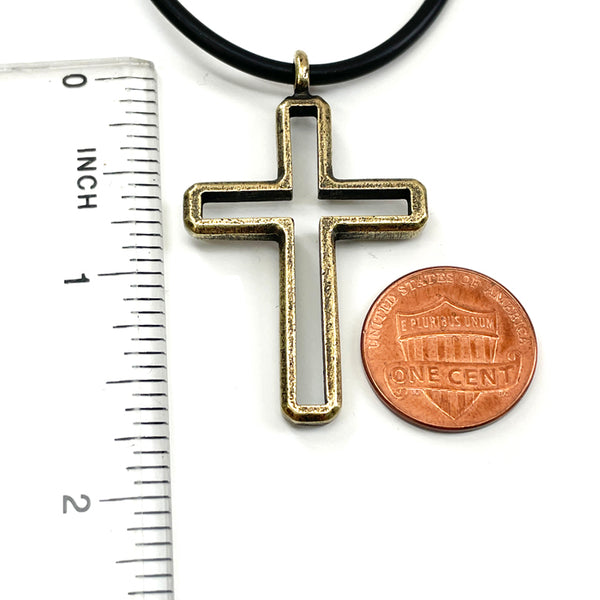 Cross Antique Brass Pendant Necklace - Forgiven Jewelry