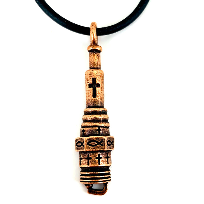Spark Plug Copper Necklace - Forgiven Jewelry