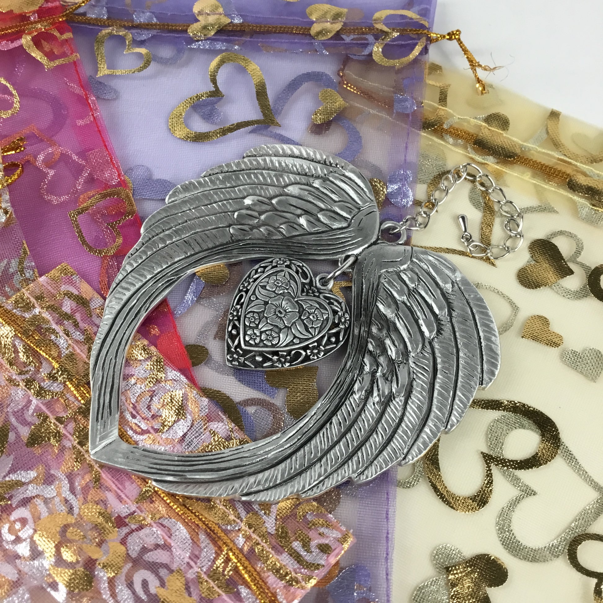 Angel Wings Heart Keepsake Ornament Gift - Forgiven Jewelry