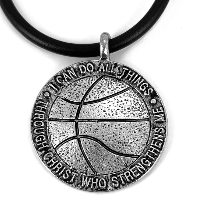 Basketball Antique Pewter Necklace - Forgiven Jewelry