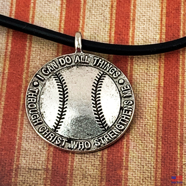 Baseball Necklace Antique Silver - Forgiven Jewelry