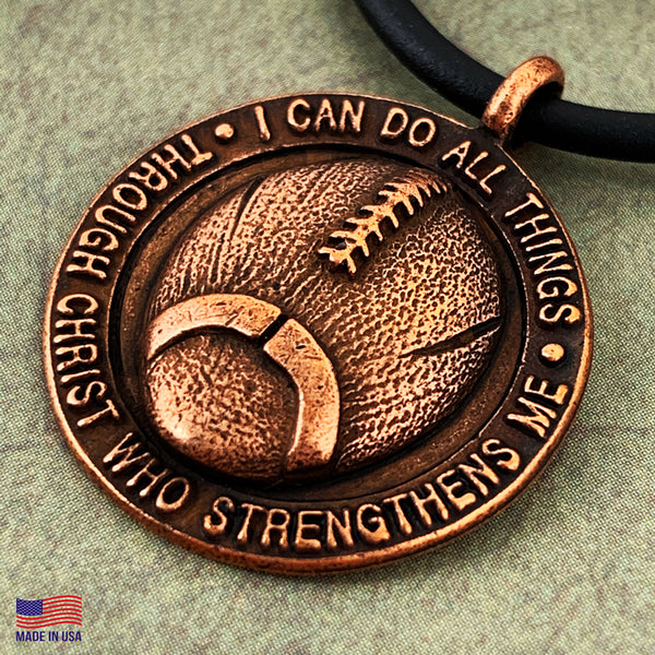 Football Necklace Antique Copper - Forgiven Jewelry