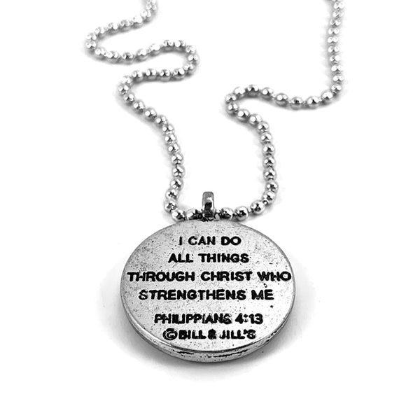 Softball Necklace Philippians 413 On Ball Chain - Forgiven Jewelry