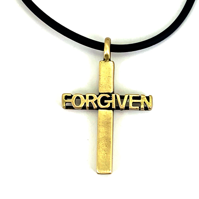 Forgiven Cross Brass Necklace - Forgiven Jewelry