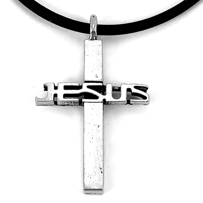 Jesus Cross Pewter Necklace - Forgiven Jewelry