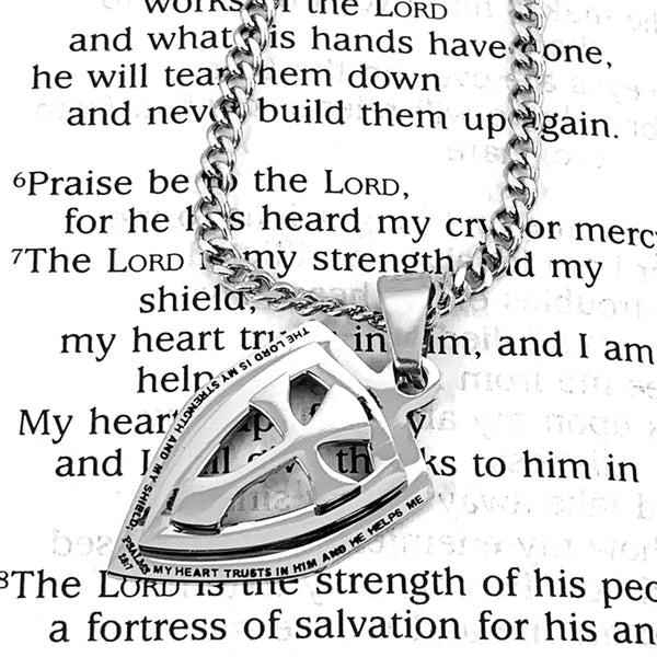 Cross Strength Shield On Chain - Forgiven Jewelry