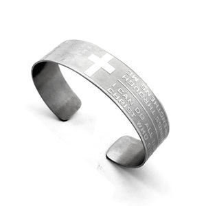 Stainless Steel Philippians 4:13 Cuff Bracelets