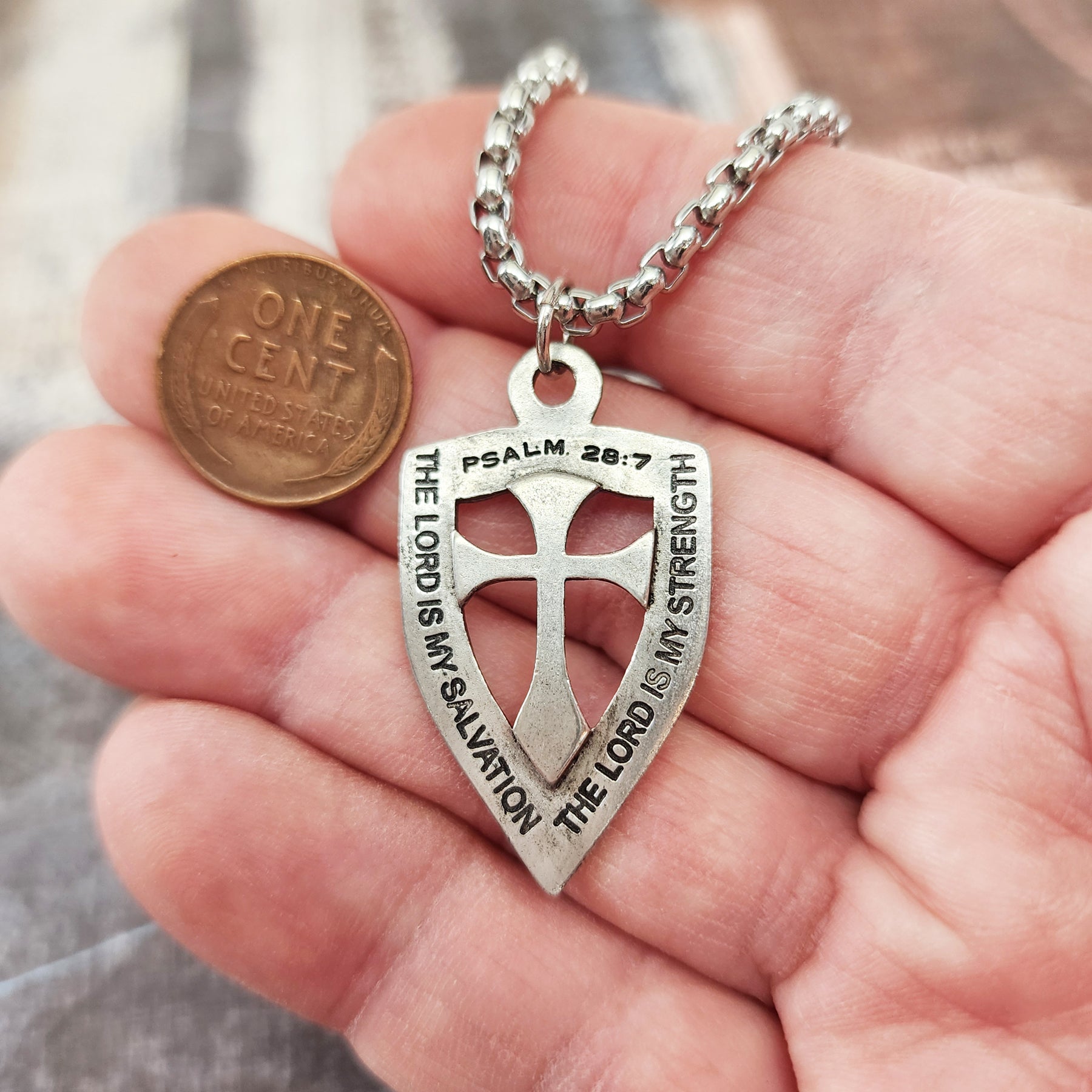 Shield Cross On Heavy Chain