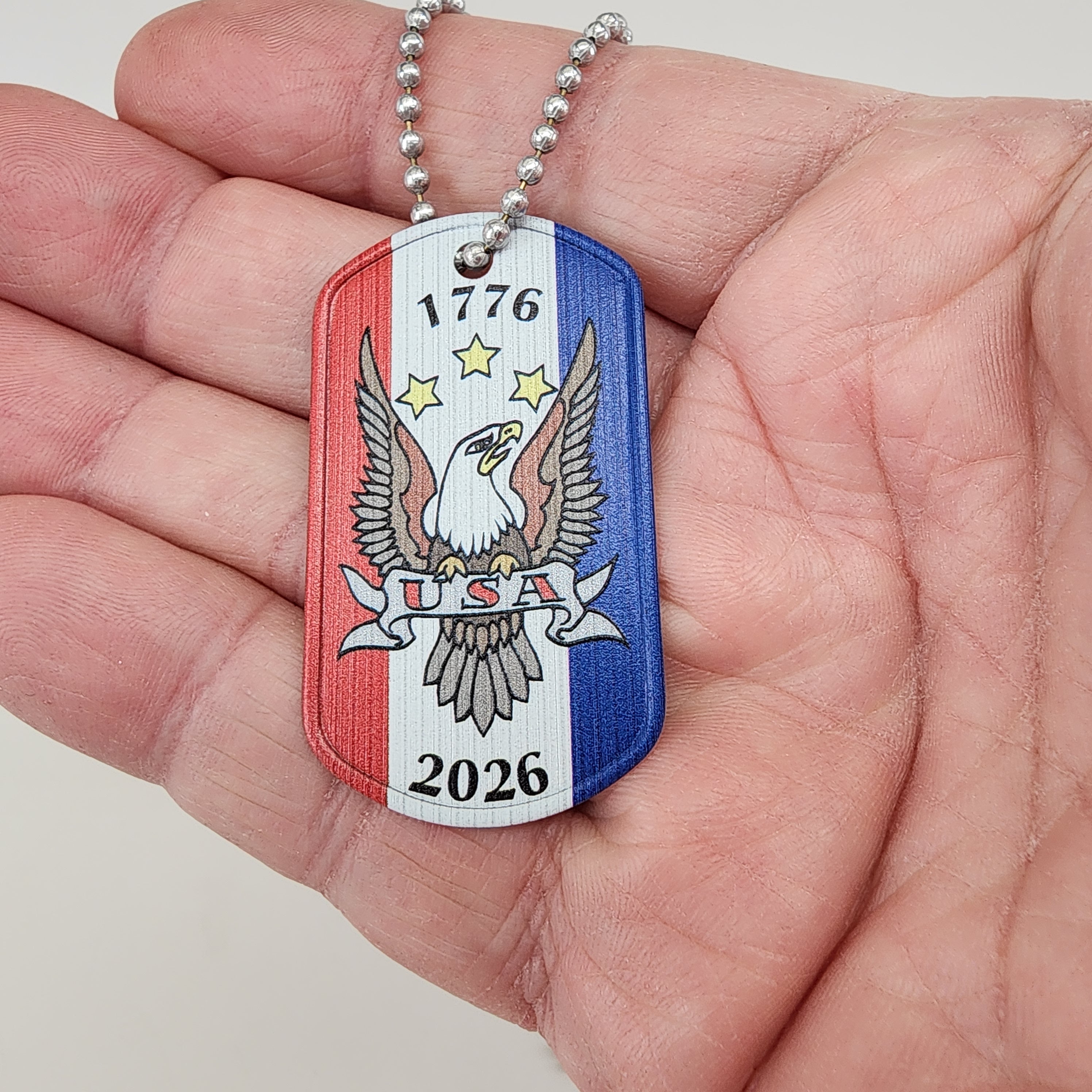 Dog Tag Necklace USA Flag Necklace America 250 Eagle – Forgiven