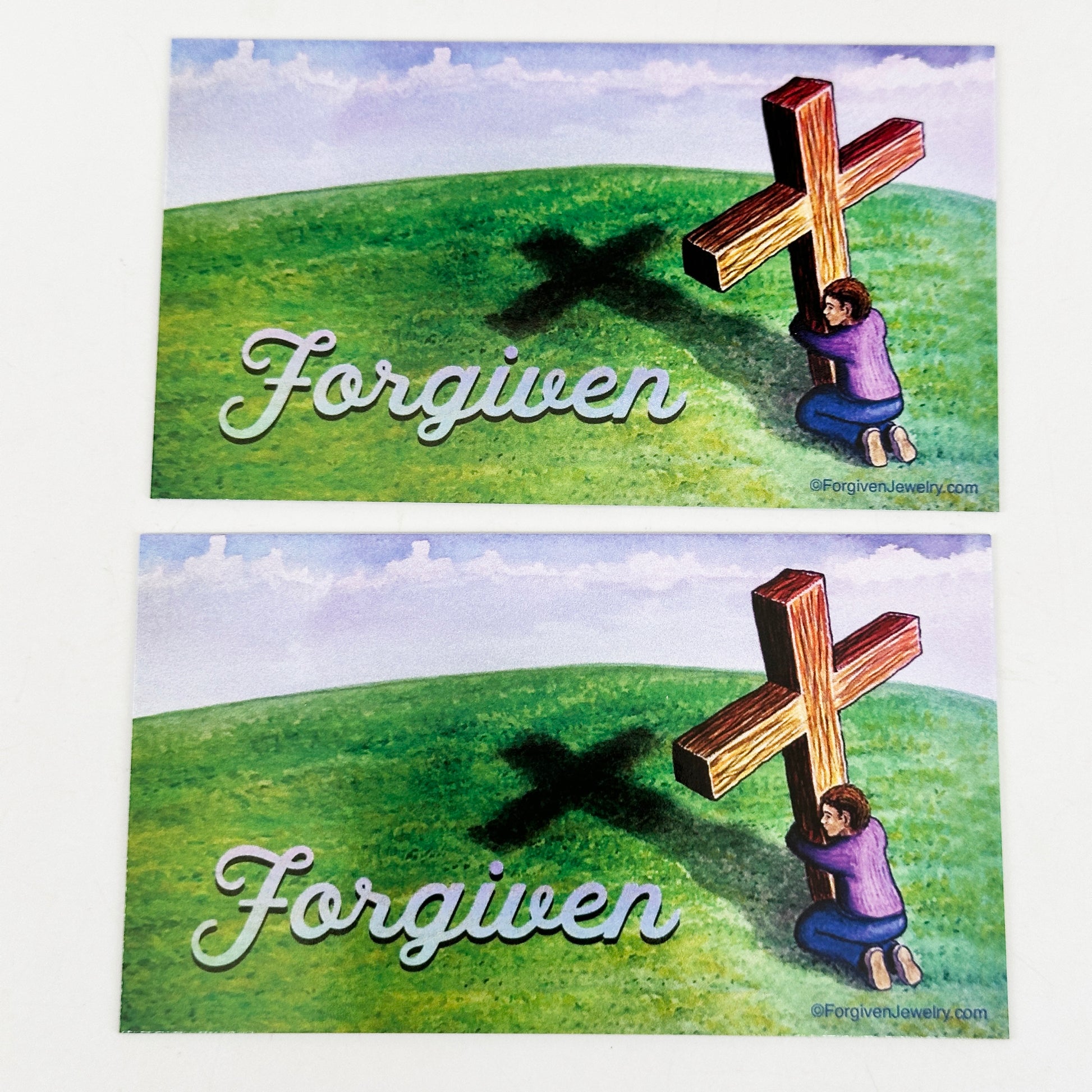 The Old Rugged Cross  Scripture Sharing Card "Forgiven" Inspirational Pocket Card
