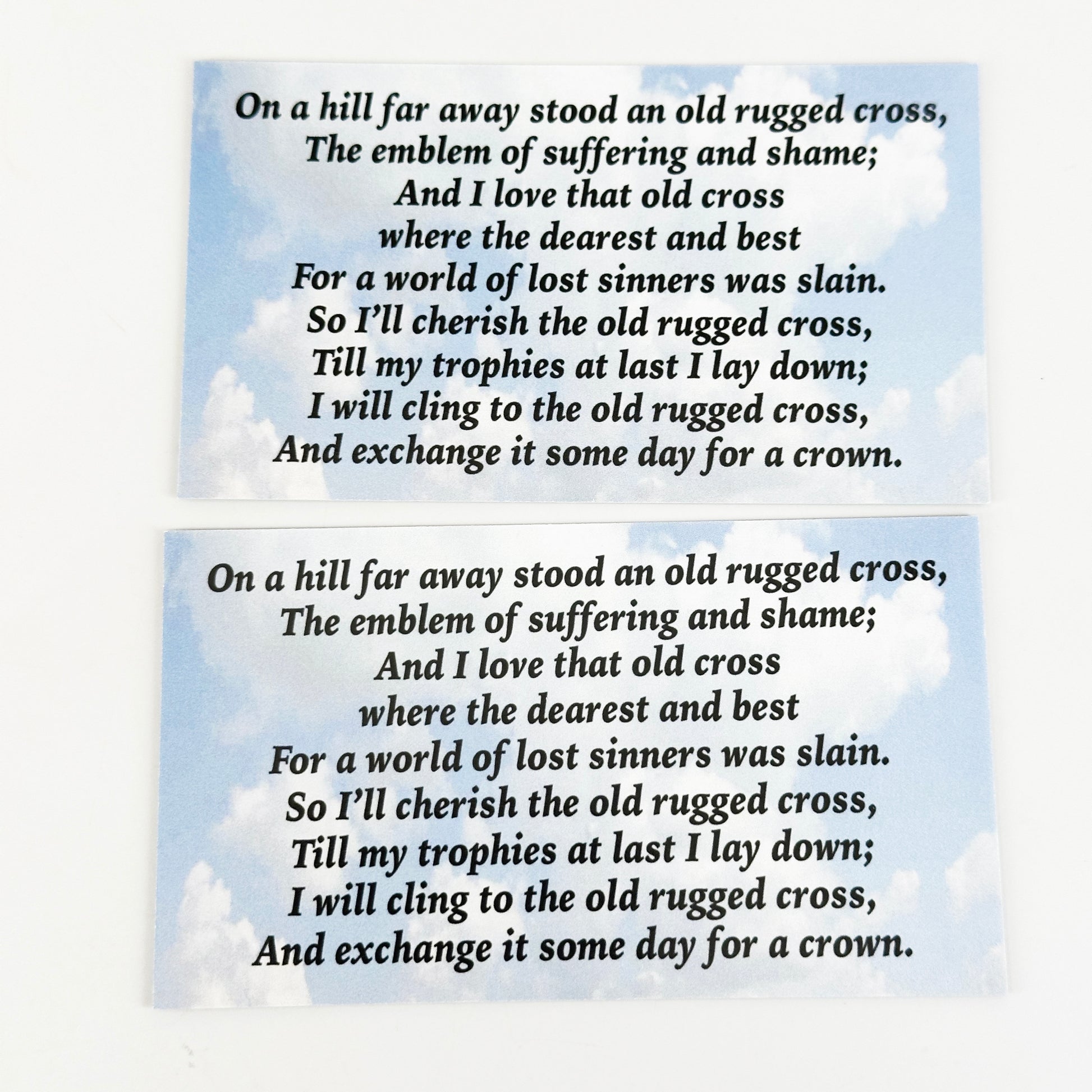 The Old Rugged Cross  Scripture Sharing Card "Forgiven" Inspirational Pocket Card