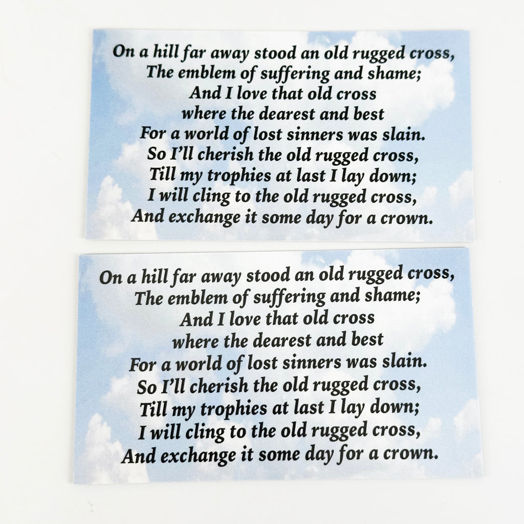 The Old Rugged Cross  Scripture Sharing Card "Forgiven" Inspirational Pocket Card