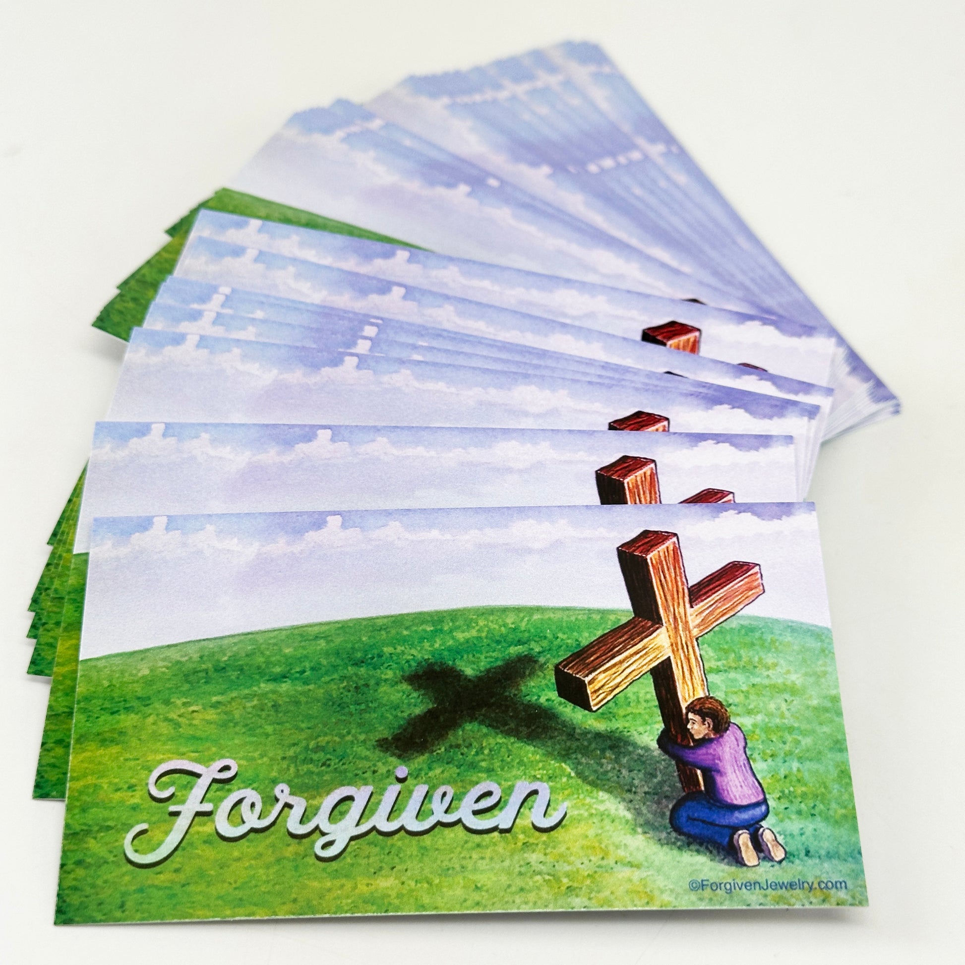 The Old Rugged Cross  Scripture Sharing Card "Forgiven" Inspirational Pocket Card