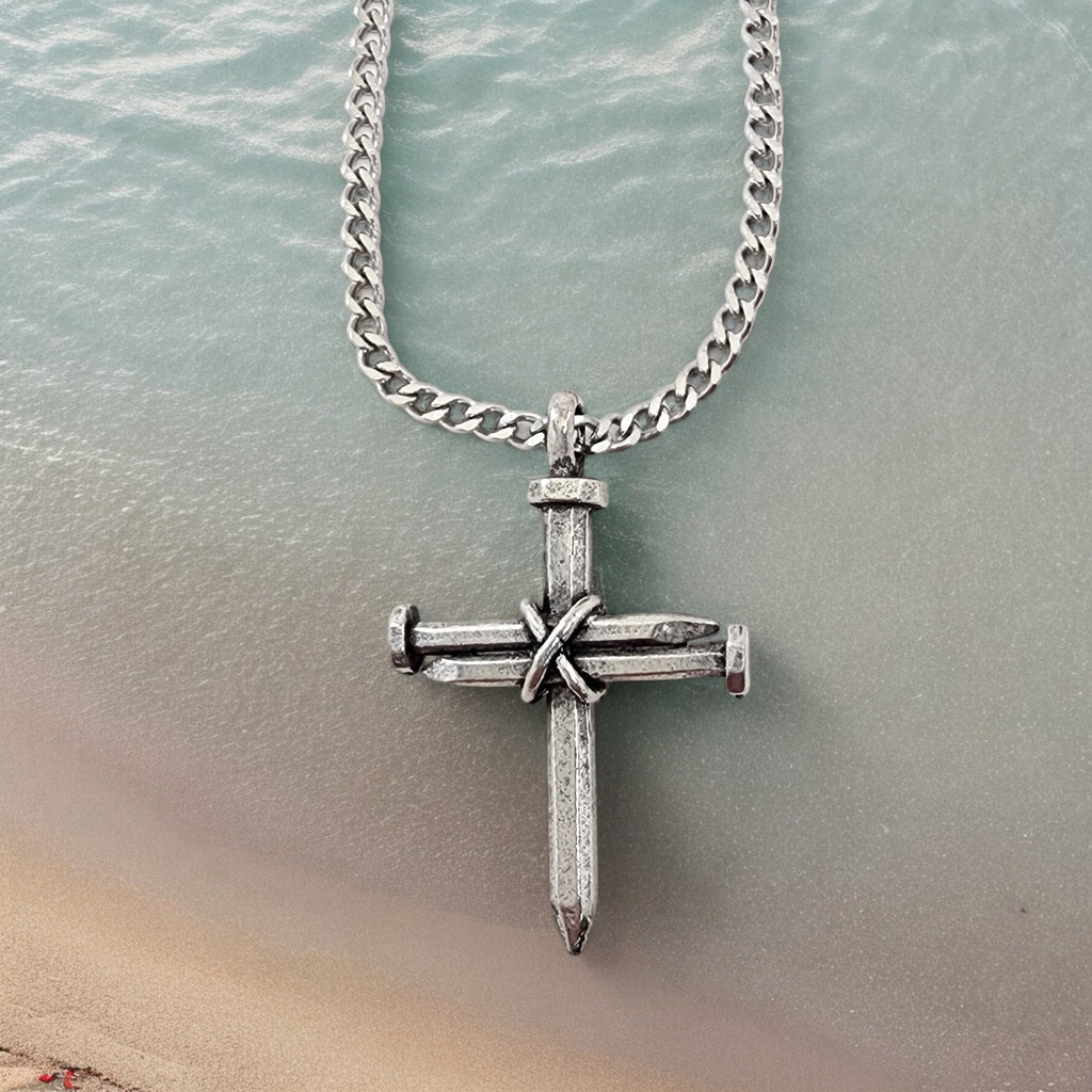 Nail Cross Necklace On Chain