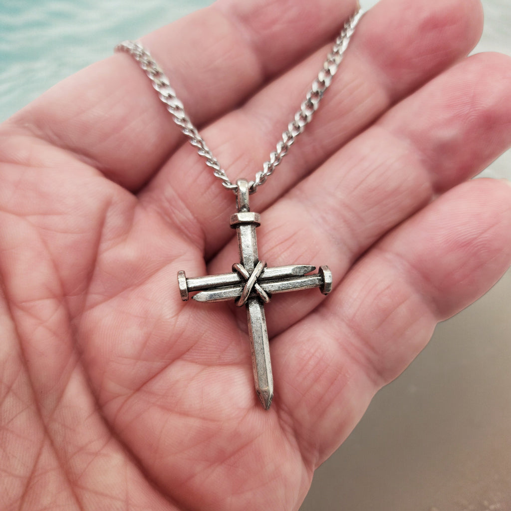Nail Cross Necklace On Chain