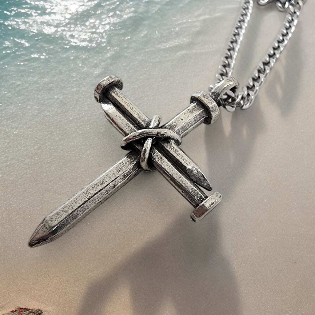 Nail Cross Necklace On Chain