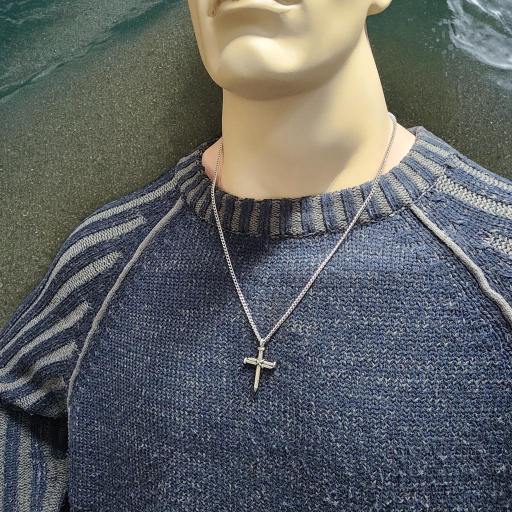 Nail Cross Necklace On Chain