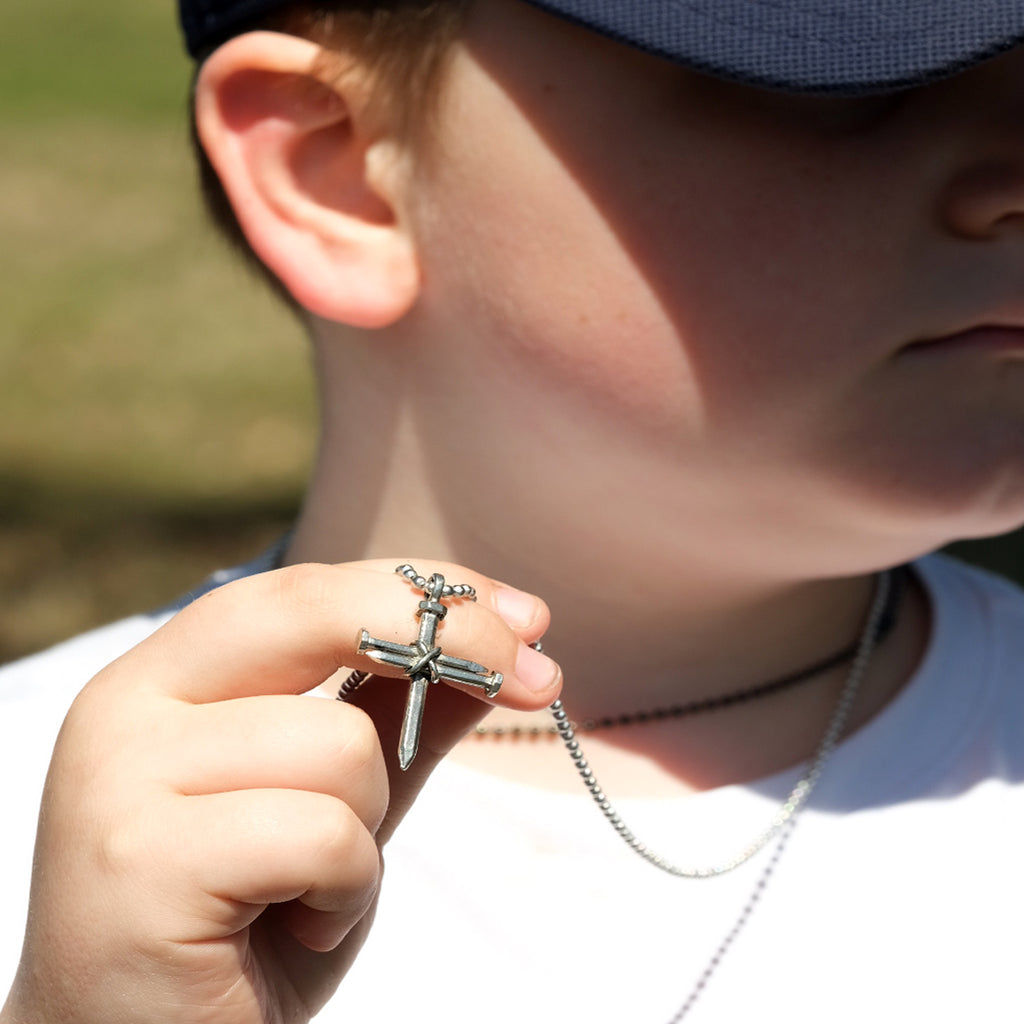 Nail Cross Necklace on ball chain
