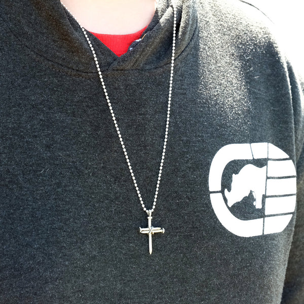 Nail Cross Necklace on ball chain