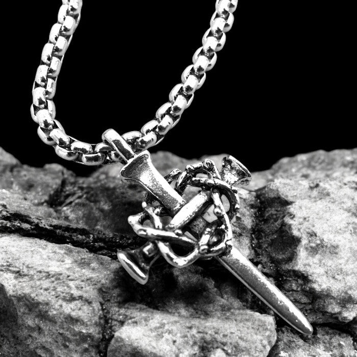 Nail Crown Cross On Heavy Box Chain