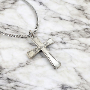 Cross Jesus Antique Silver Finish Chain Necklace