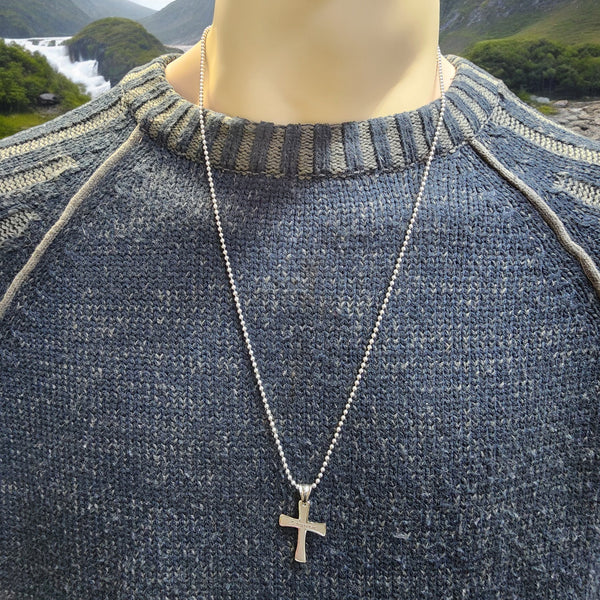 Cross Forgiven Stainless Steel Finish Ball Chain Necklace