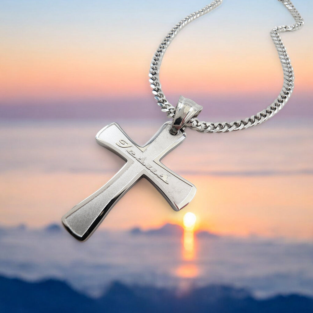 Cross Jesus Stainless Steel Chain Necklace