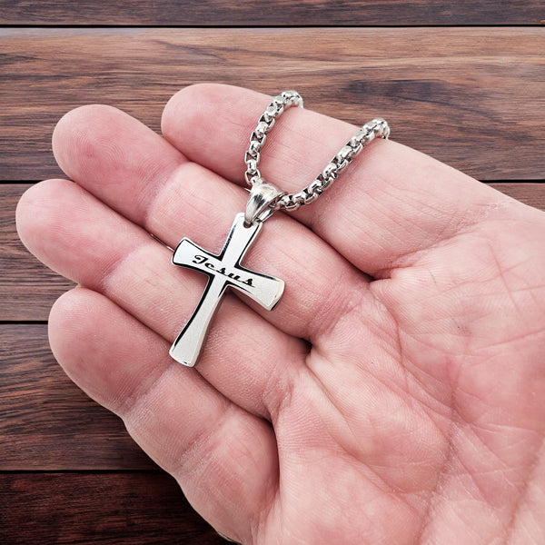 Cross Jesus Heavy Chain Necklace