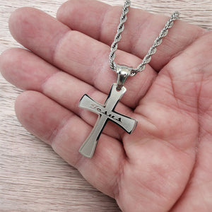 Cross Jesus Stainless Steel Rope Chain Necklace