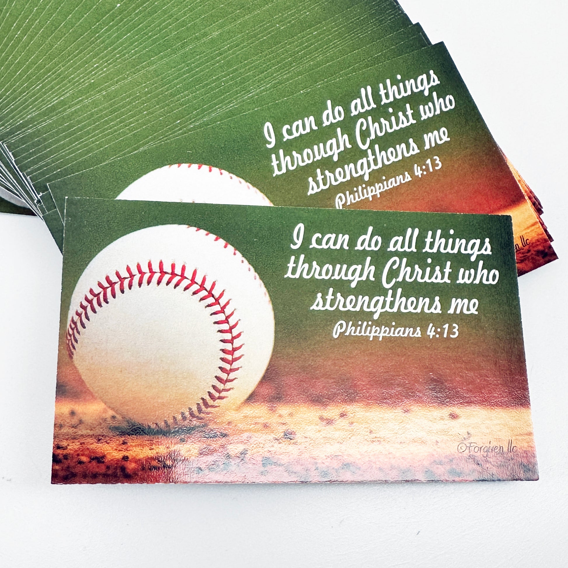 Baseball Softball Phil 413 I Can Do All Things Through Christ Inspirational Pocket Card