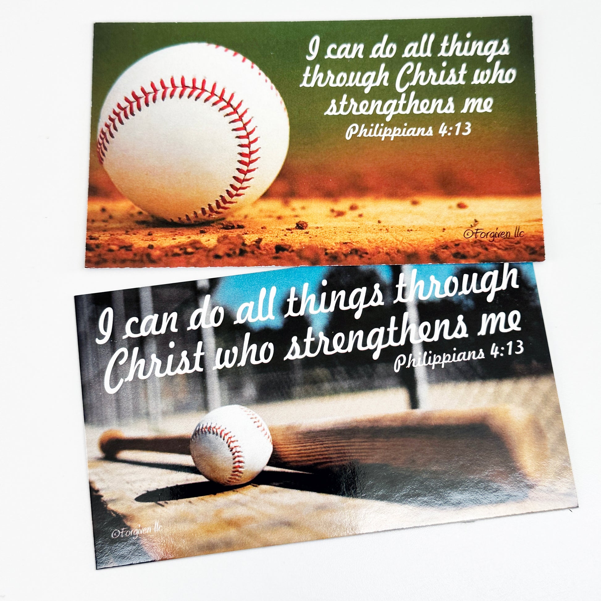 Baseball Softball Phil 413 I Can Do All Things Through Christ Inspirational Pocket Card