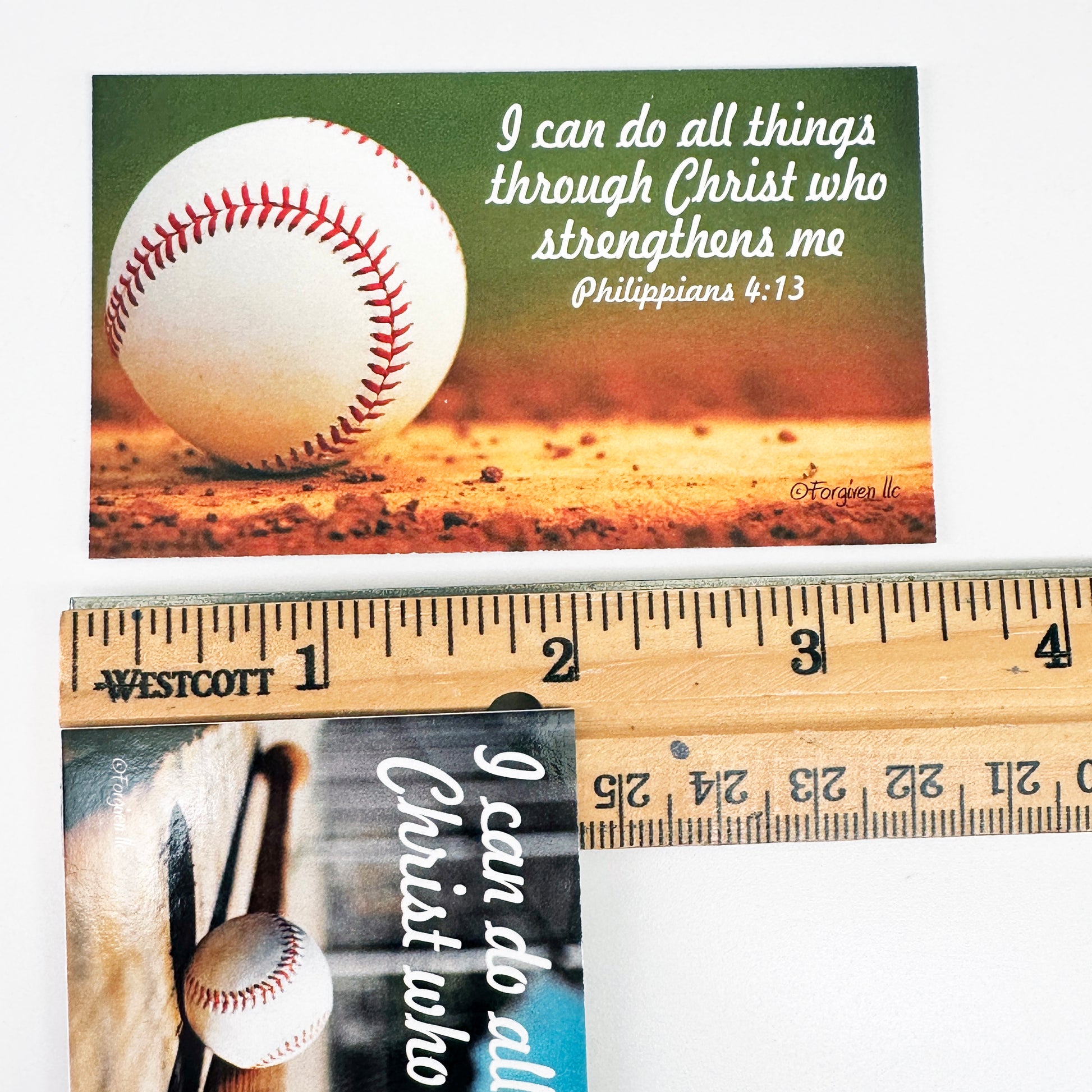 Baseball Softball Phil 413 I Can Do All Things Through Christ Inspirational Pocket Card