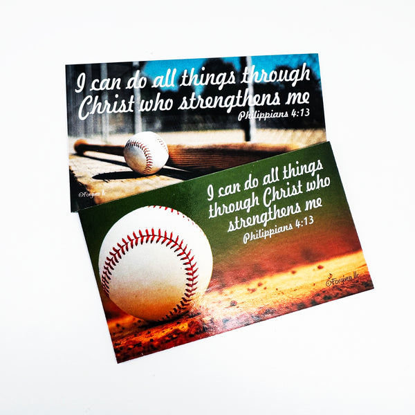 Baseball Softball Phil 413 I Can Do All Things Through Christ Inspirational Pocket Card