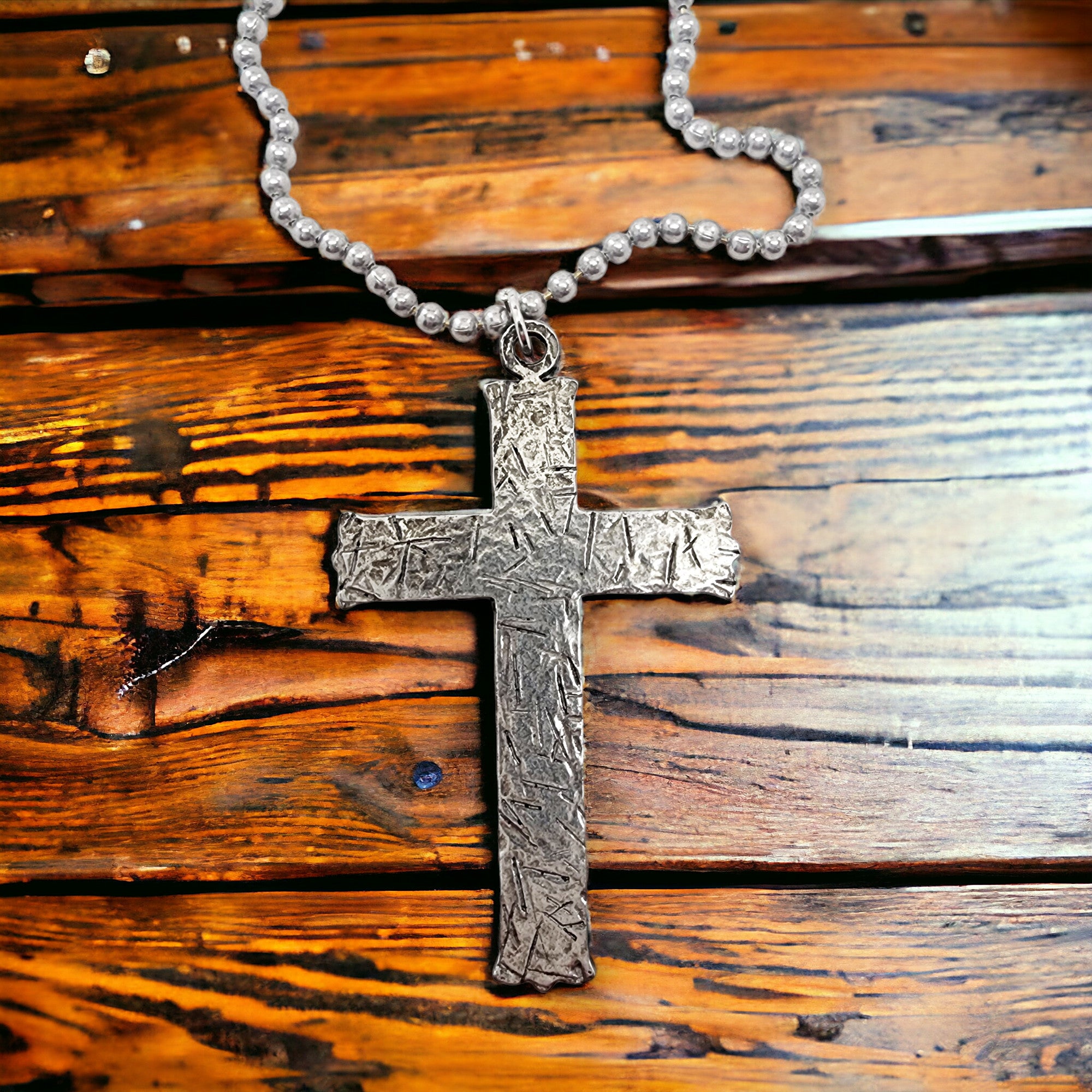 Hammered Pewter Cross - Etsy