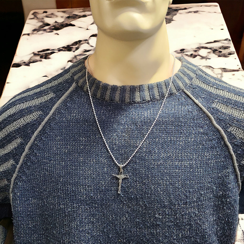 Crucifix Stainless Steel Ball Chain Necklace